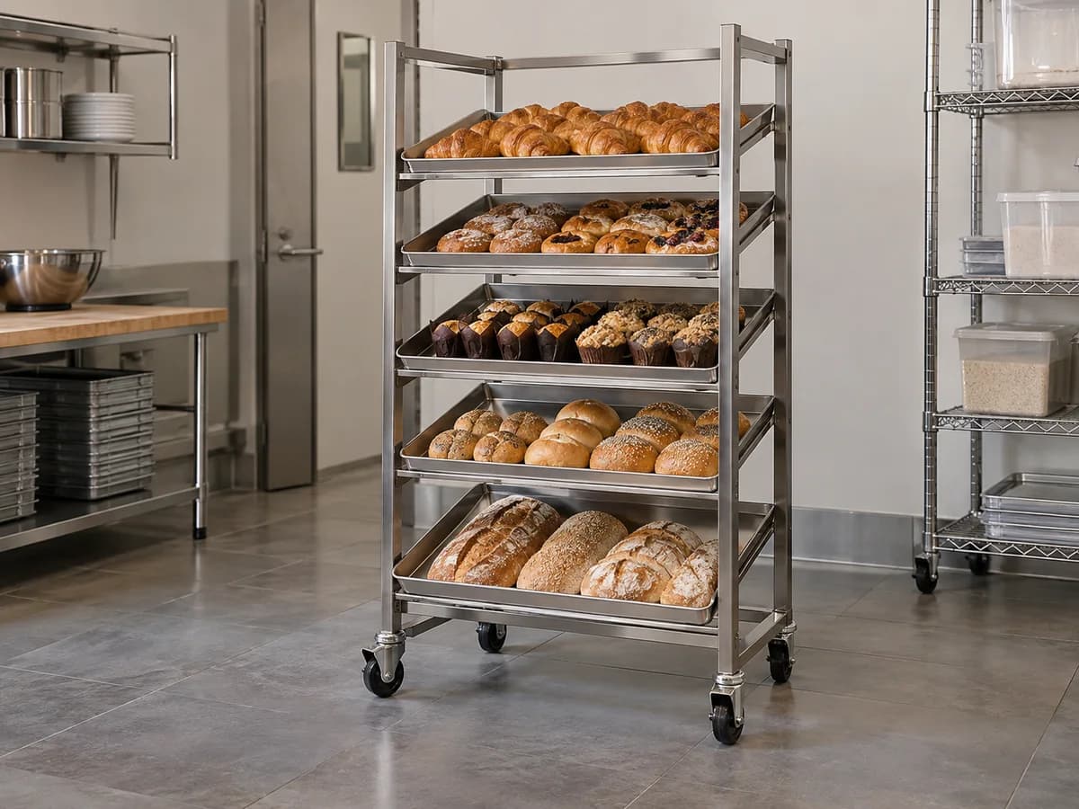 Bakery tray display racks