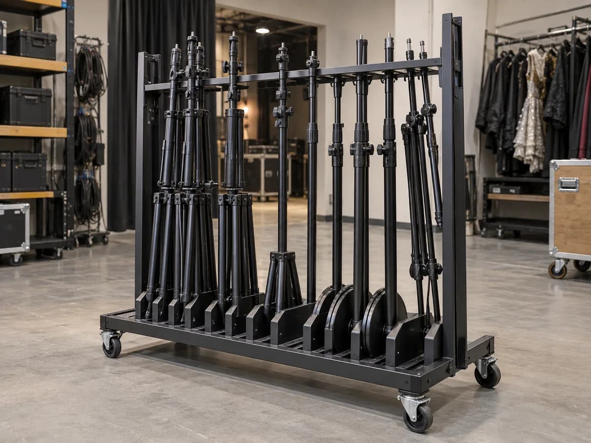 Microphone stand storage racks