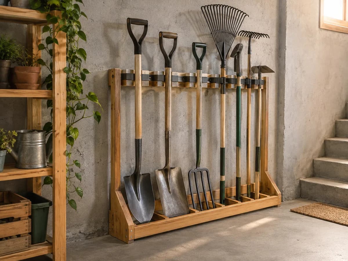 Garden tool storage racks