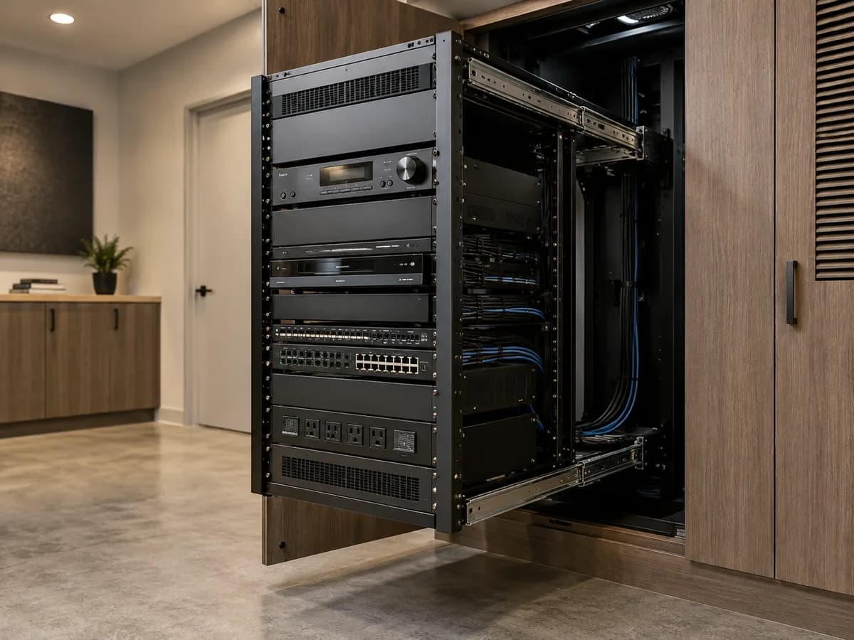 Slide-out audiovisual racks