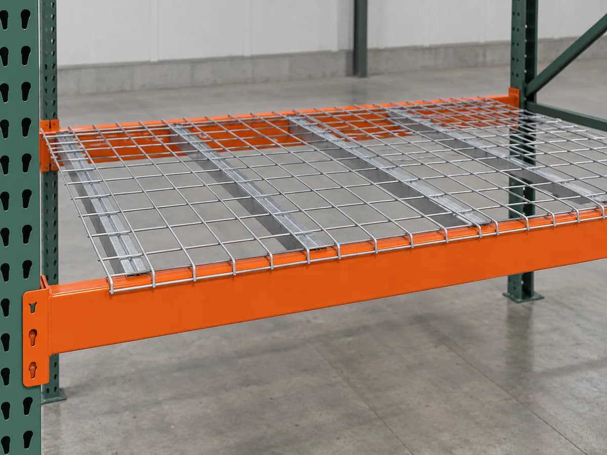 Pallet rack wire decking